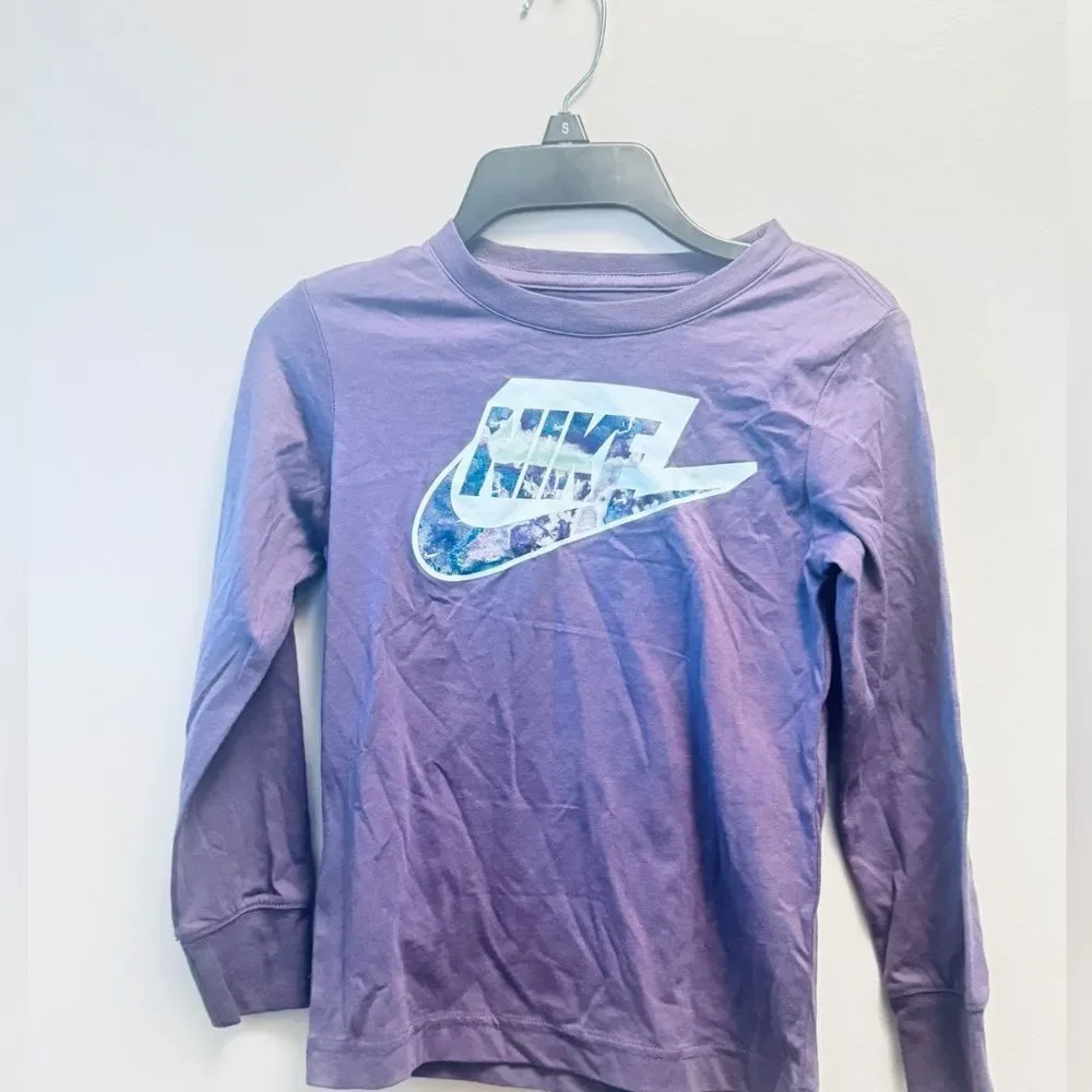 Nike Little Boys Futura Printed T-shirt size 7 Long Sleeve T-shirt Canyon Purple - Picture 7 of 8